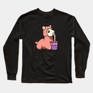 Boba Llama Long Sleeve T-Shirt